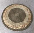 Tricolor round rug with deep browns