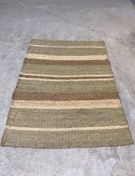 Tricolor striped area rug