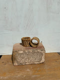 Tight weave with wide weave edge brown napkin ring
