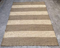 Brown and tan wide striped area rug