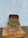 Tight weave medium tan basket with compartments